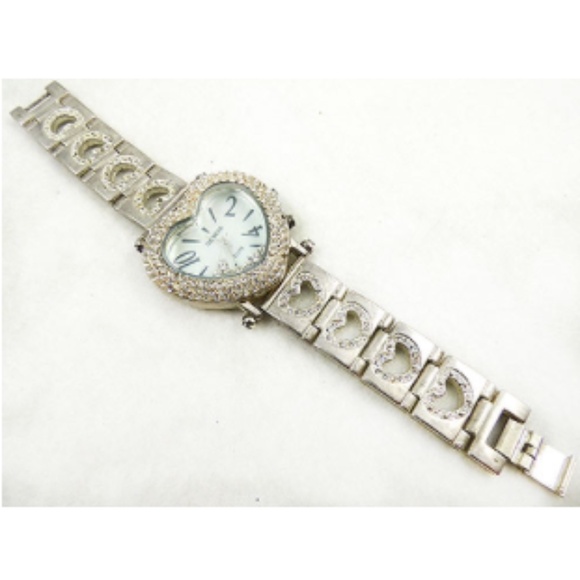 Geneva Elite Rhinestone Hearts Watch - Picture 1 of 3